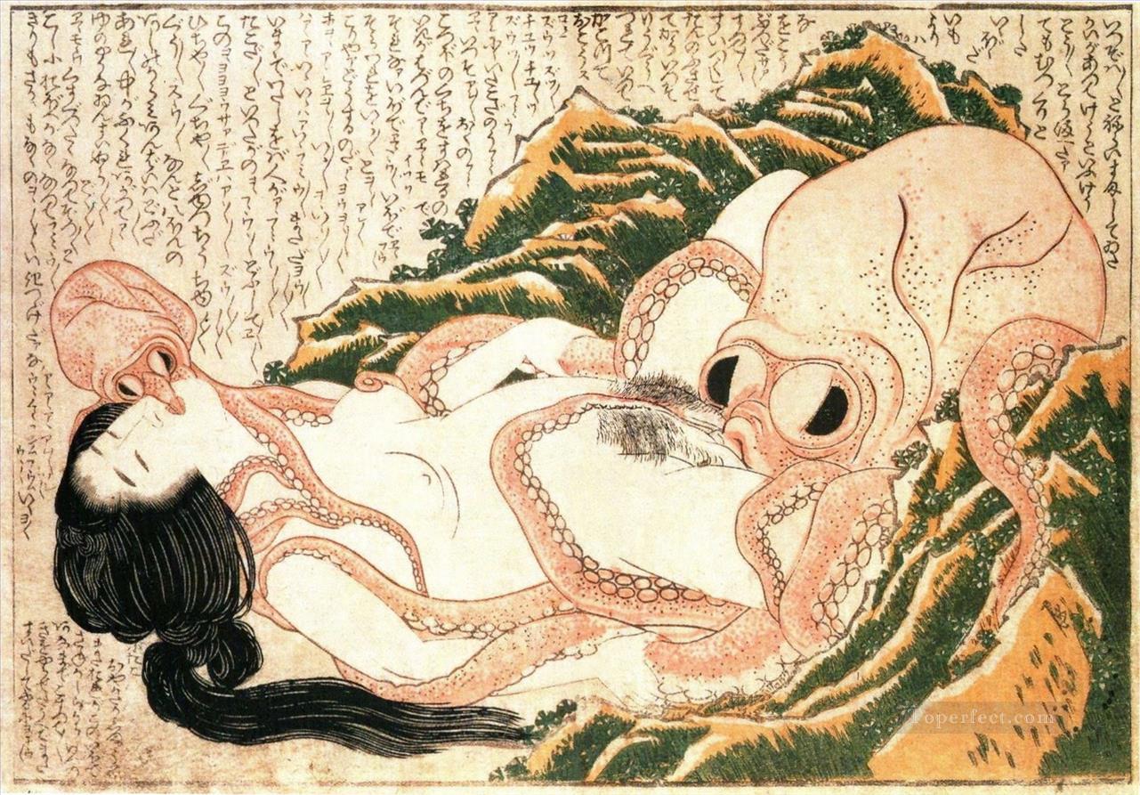 漁師妻の夢 葛飾北斎の性油絵